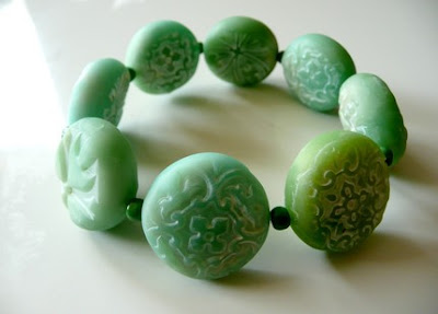 polymer clay faux jade jewelry