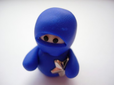 polymer clay ninja bead