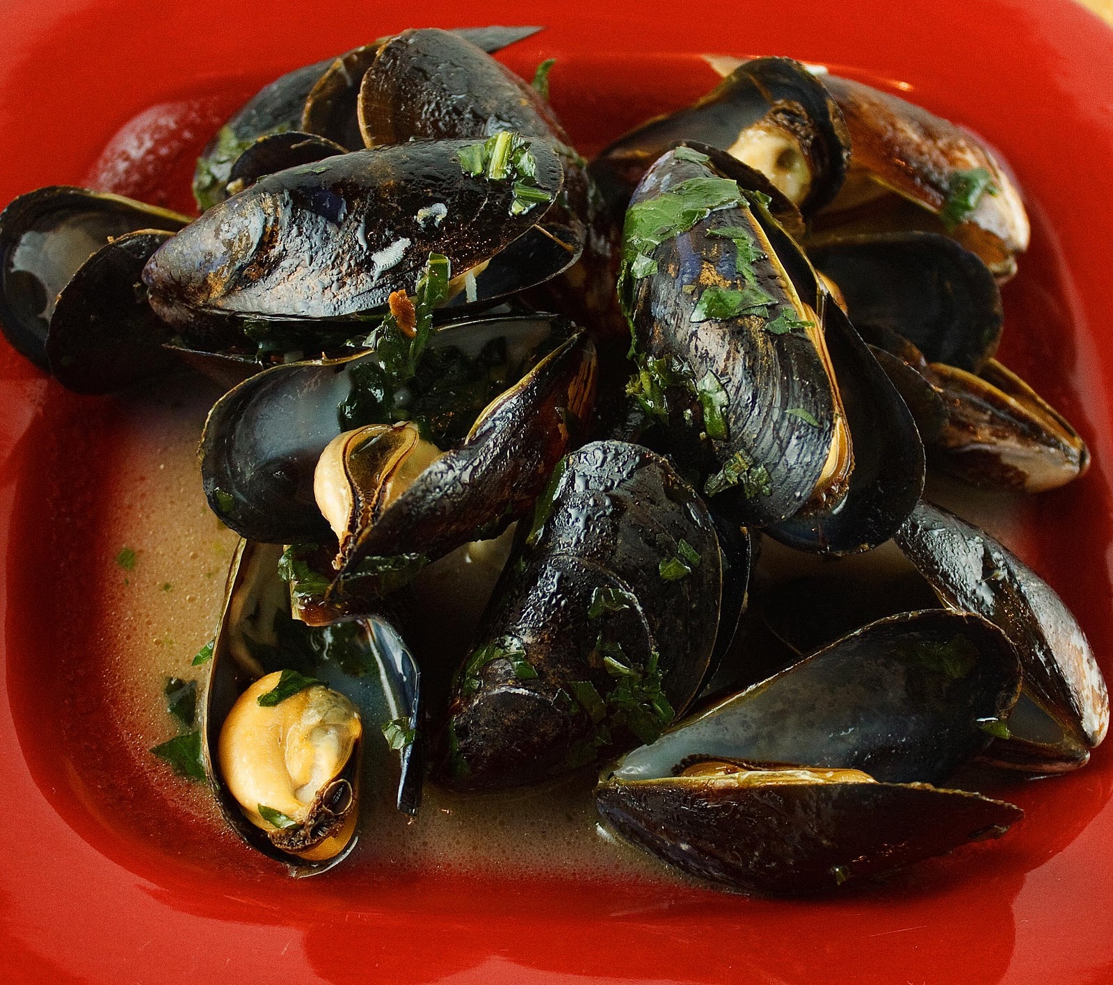 Cream of Mushroom Soup and Mussels Aioli