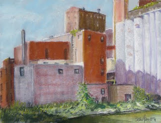 shadows of ELevator Alley pastel Kath Schifano Kathy Painting