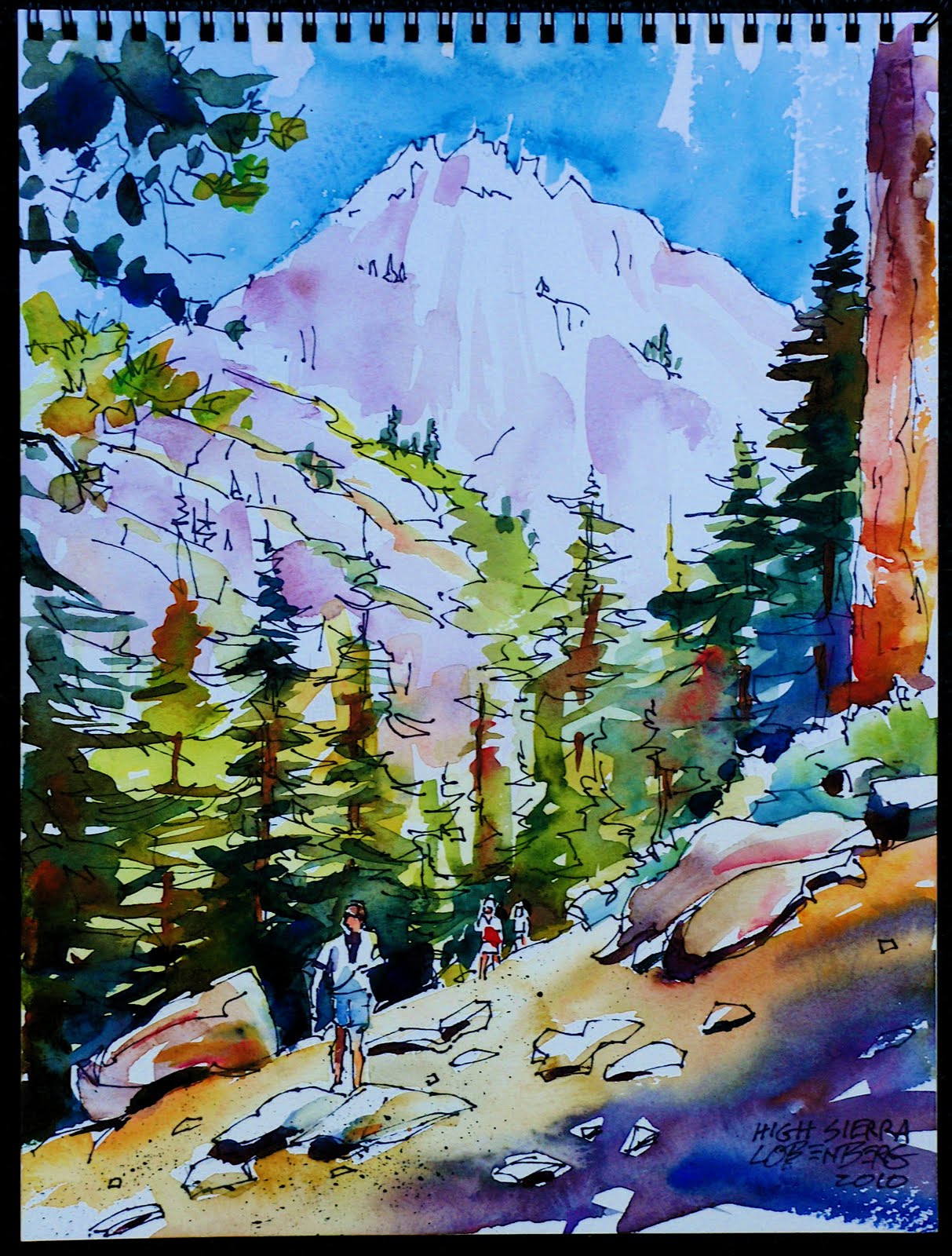 David Lobenberg: High Sierra, Sketch and Full Sheet Watercolor