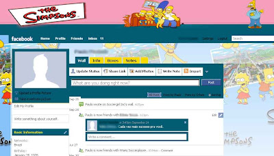 facebook skin layout - theme for facebook with The Simpsons
