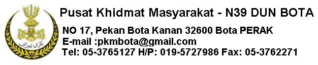 Pusat Khidmat Masyarakat -  N39 DUN BOTA