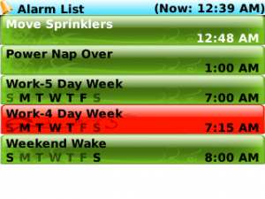 blackberry alarm clock screeenshot
