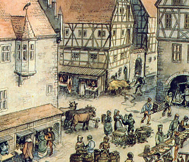 Praça medieval, séculos XII-XIII