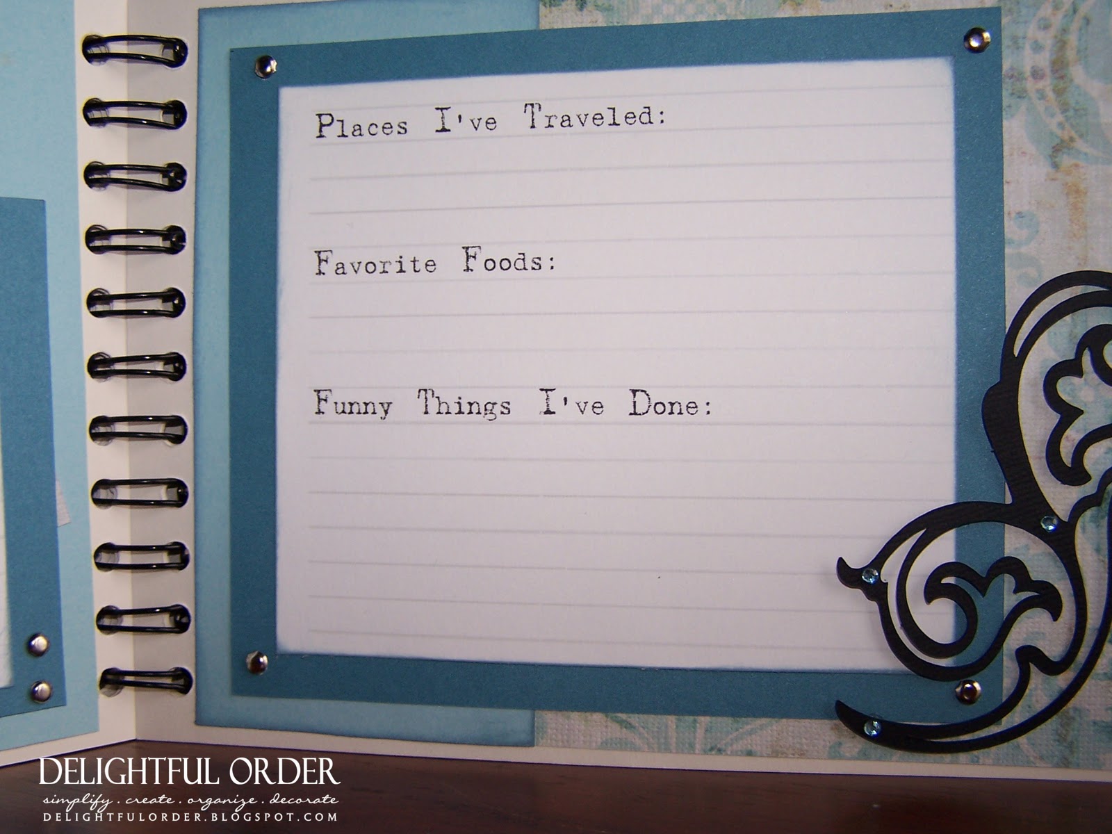 Delightful Order Mini Scrapbook Gift Idea