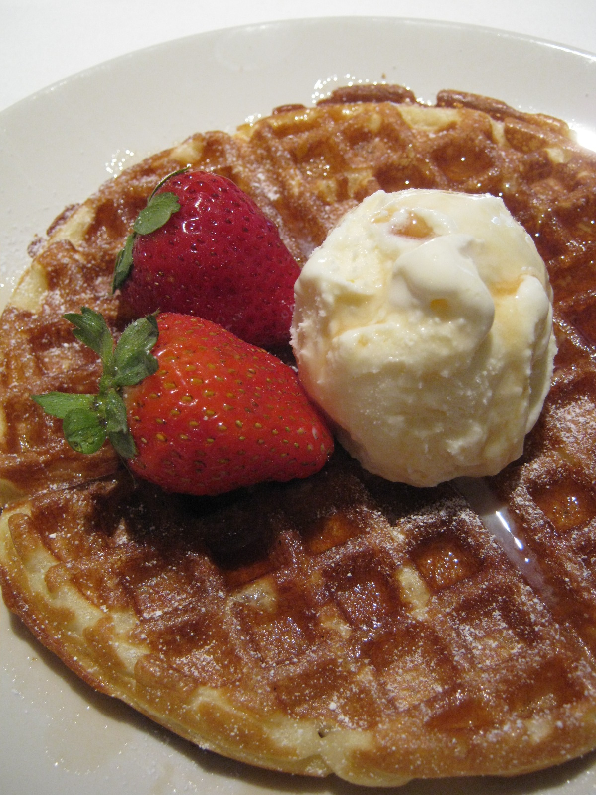 Passionatemae Making every moment count.. Waffles with Icecream topped with Strawberries