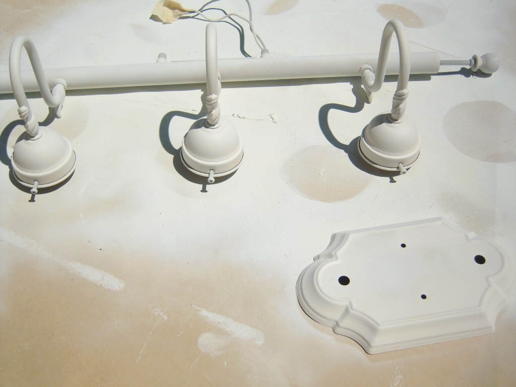 My Cottage Charm Goodwill Bathroom light fixture before and after