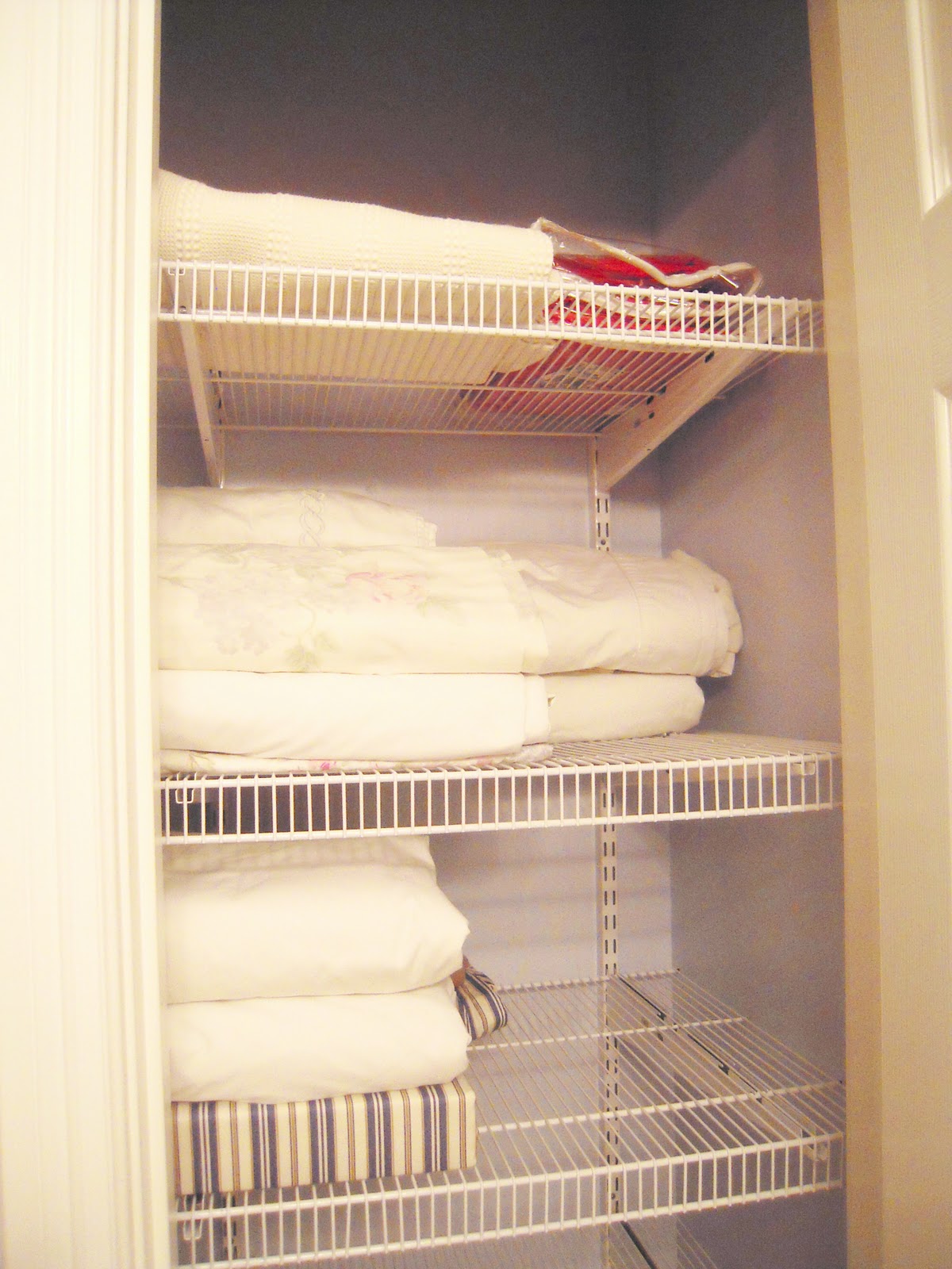 My Cottage Charm How to install wire shelving Boys Bathroom Closet