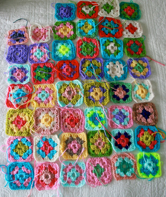 ... making a full-sized granny square blanket. This is how far I've gotten: ... making a full-sized granny square blanket. This is how far I've gotten:
