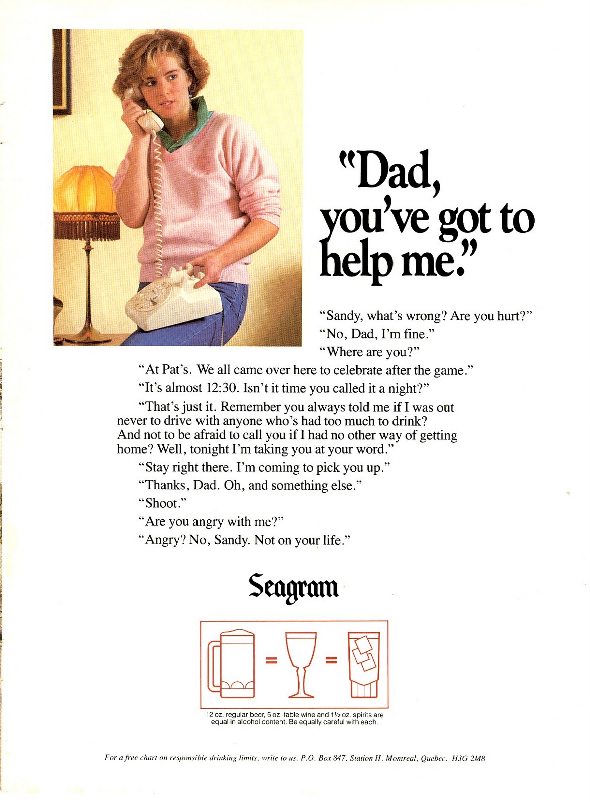 1988 SEAGRAM'S Ad Whiskey Alcohol Photo DRINKING DRIVING