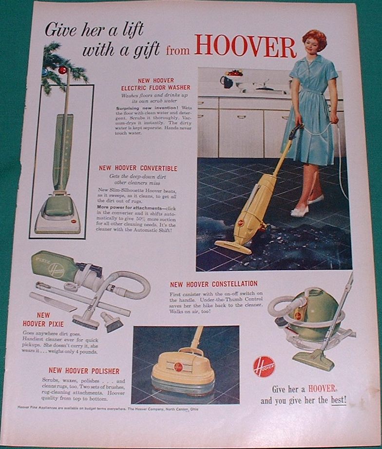 1959 HOOVER GIFTS Ad Vacuum Cleaner PIXIE Floor Cleaner