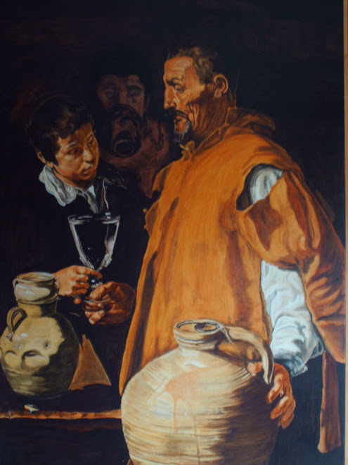 copie du tableau "Le marchand d'eau de Seville"d'apres Velasquez(1599-1660)