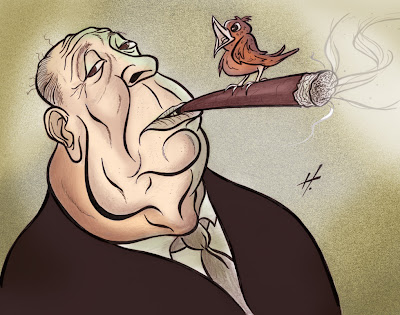 Alfred Hitchcock caricature
