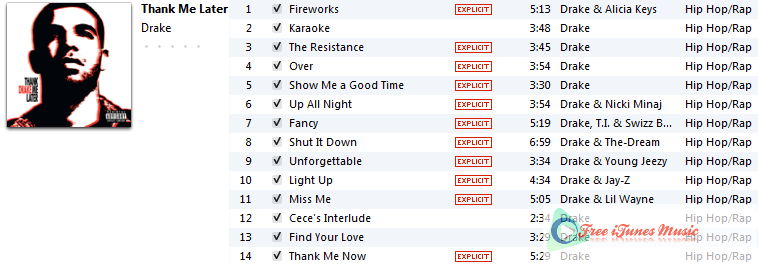 Drake Thank Me Later Itunes
