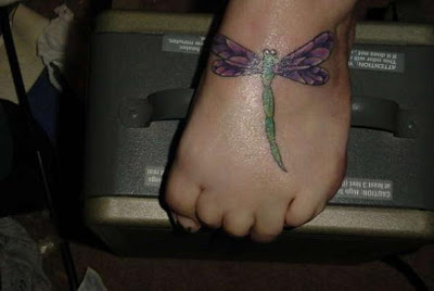 Foot Dragonfly Tattoo