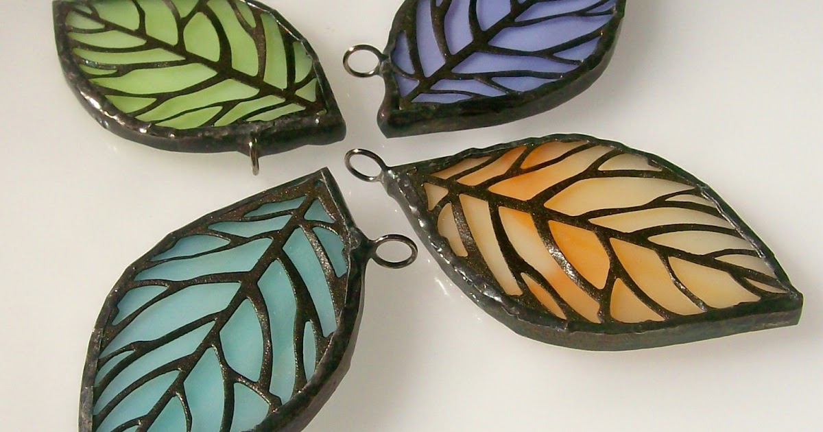 Designs by C.D.Childs Simply Leaf Stained Glass Pendant