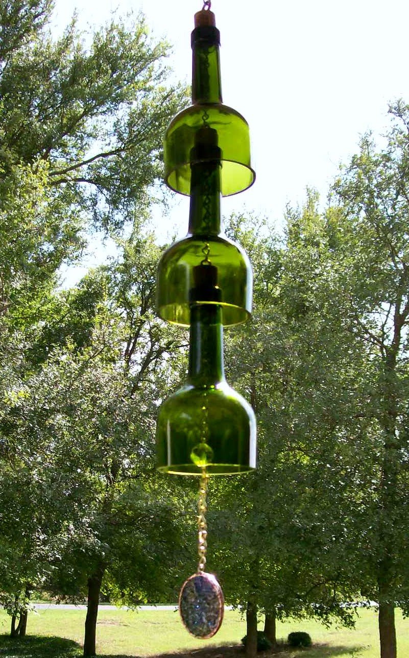 Designs by C.D.Childs Wine Bottle Wind Chimes (Recycled/Repurposed)