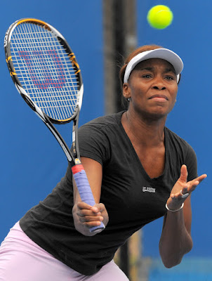 Black Tennis Pro's Venus Williams practicing for Australian Open
