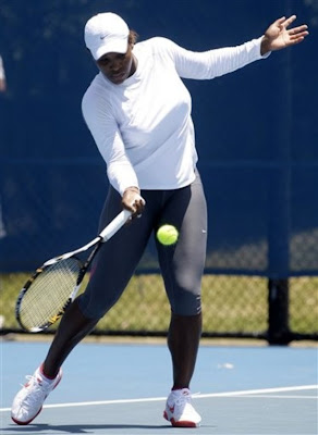Black Tennis Pro's Serena Williams practicing in Sydney