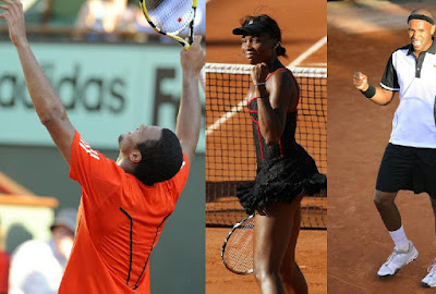 Black Tennis Pro's French Open Day 1 Jo-Wilfried Tsonga,Venus Williams and Josselin Ouanna