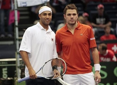 Black Tennis Pro's James Blake and Stanislas Wawrinka 2009 Davis Cup