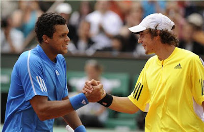 Black Tennis Pro's Jo-Wilfried Tsonga and Guillaume Rufin Benny Berthet Day Exhibition Match