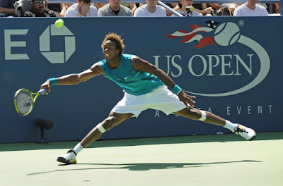 Black Tennis Pro's Gael Monfils 2009 U.S. Open Round 1