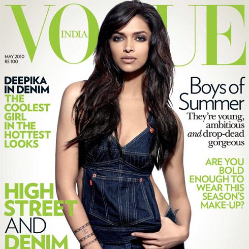 Deepika padukone on the cover of Vogue india for May 2010.