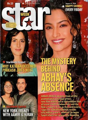 Sonam, Katirna Kaif and Aamir Khan on Star Week Mag