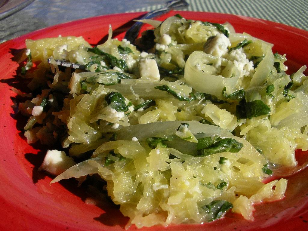 Sprigs of Rosemary Spaghetti Squash, Spinach and Feta Toss A Great Side
