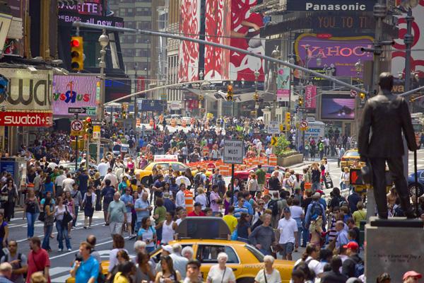 New York's Times Square recently pedestrianised
