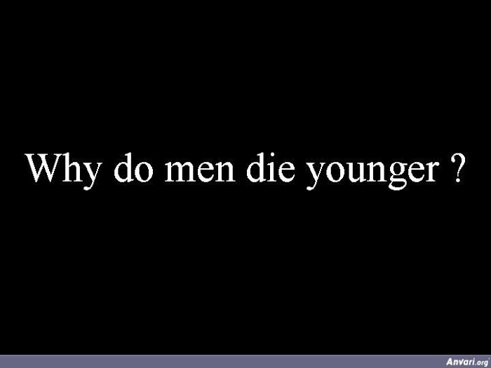 Why Do Men Die Younger