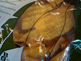 Close up of plantain chips in package