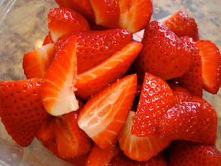 Sliced up strawberries