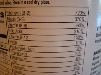 Nutrion Label on back of yeast container