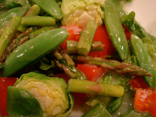 Romaine and Vegetable salad dressed with Holiday Orange Spice Vinaigrette