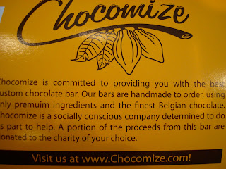 Back label of one Chocomize bar