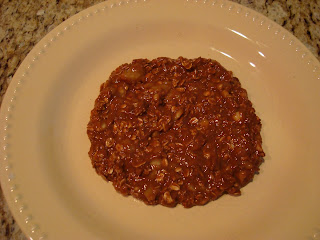 Chocolate Oat Breakfast Cookie mixture on white plate