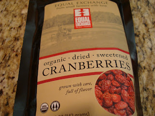 Package or Organic Dried Sweetened Cranberries