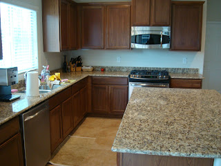 Kitchen in new home while unpacking supplies