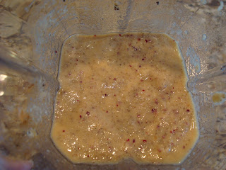 Chia Seed Smoothie mixture in blender after being mixed