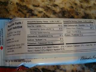 Nutritional information for Energy Bar