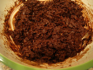 Vegan Chocolate Macaroon batter in bowl