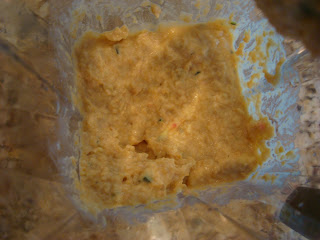 Hummus blended after vegetables were added