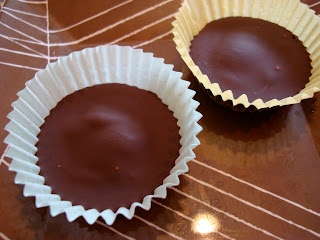 Refrigerated Vegan Peanut Butter Cups on brown plate