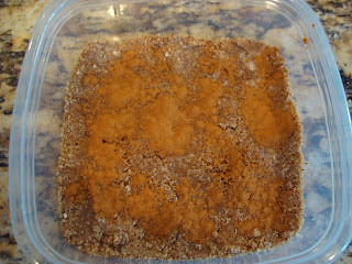 Crust of Raw Vegan Apple Crumble in clear container