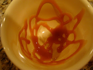 Mug drizzled with caramel sauce