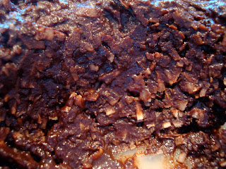Close up of Raw Chocolate Coconut Snowball mixture
