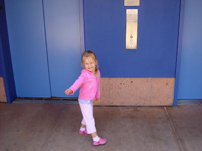 Young girl outside elevator